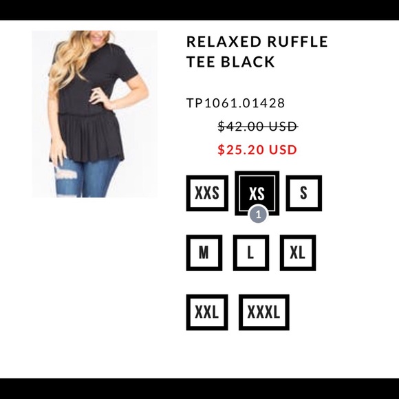 Relaxed Ruffle Tee - Picture 1 of 2